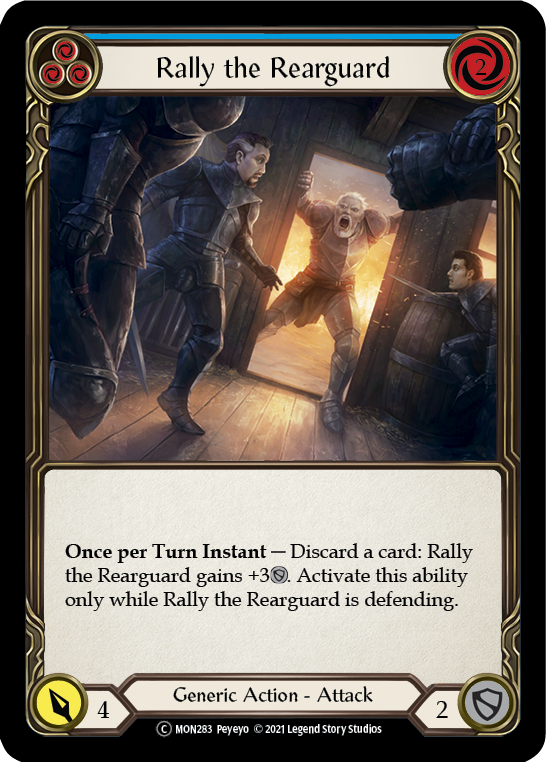 Rally the Rearguard (Blue) (Rainbow Foil) [U-MON283-RF] Unlimited Edition Rainbow Foil | GnG Games