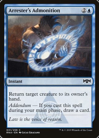 Arrester's Admonition [Ravnica Allegiance] | GnG Games