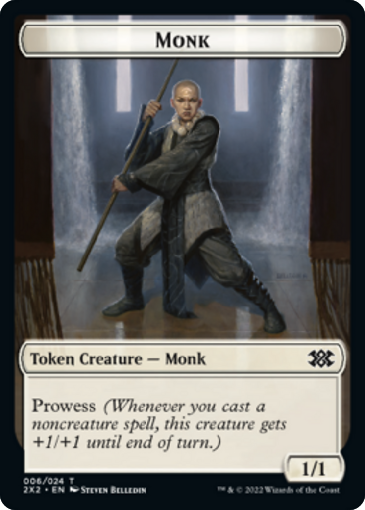 Bear // Monk Double-sided Token [Double Masters 2022 Tokens] | GnG Games