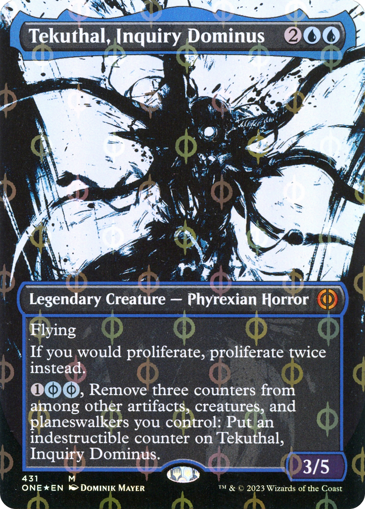 Tekuthal, Inquiry Dominus (Borderless Ichor Step-and-Compleat Foil) [Phyrexia: All Will Be One] | GnG Games