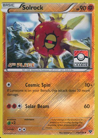 Solrock (64/146) (4th Place League Challenge Promo) [XY: Base Set] | GnG Games