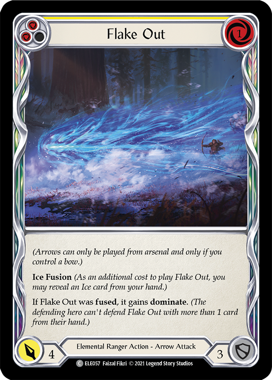 Flake Out (Yellow) [ELE057] (Tales of Aria)  1st Edition Rainbow Foil | GnG Games