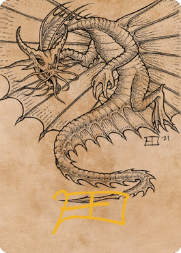 Ancient Gold Dragon Art Card (44) (Gold-Stamped Signature) [Commander Legends: Battle for Baldur's Gate Art Series] | GnG Games