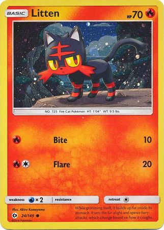 Litten (24/149) (Cosmos Holo) [Sun & Moon: Base Set] | GnG Games