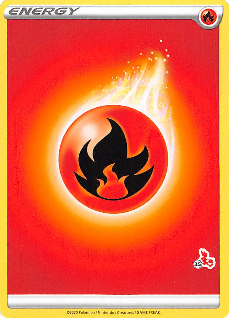 Fire Energy (Cinderace Stamp #35) [Battle Academy 2022] | GnG Games