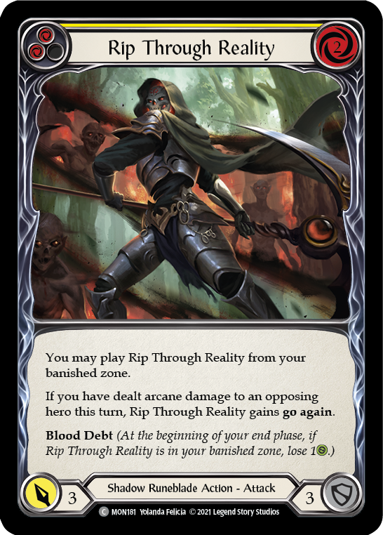 Rip Through Reality (Yellow) (Rainbow Foil) [MON181-RF] 1st Edition Rainbow Foil | GnG Games