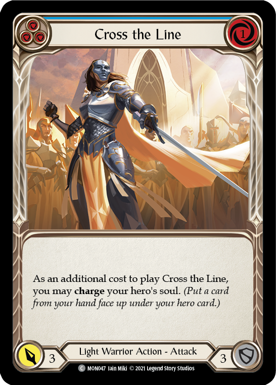 Cross the Line (Blue) [MON047] 1st Edition Normal | GnG Games