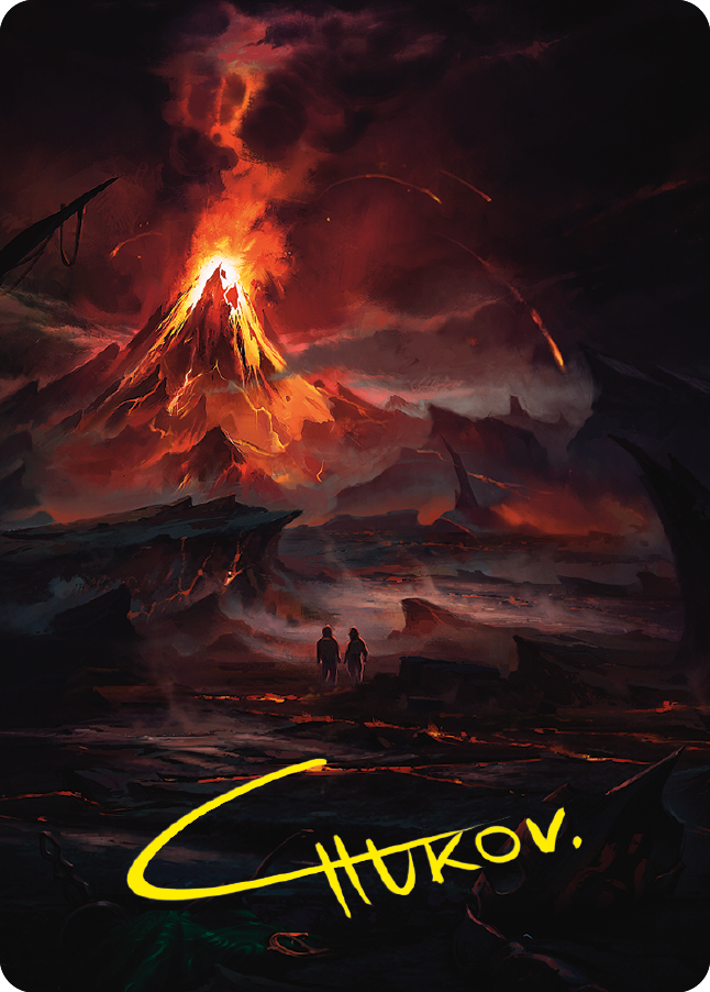 Valley of Gorgoroth Art Card (Gold-Stamped Signature) [The Lord of the Rings: Tales of Middle-earth Art Series] | GnG Games