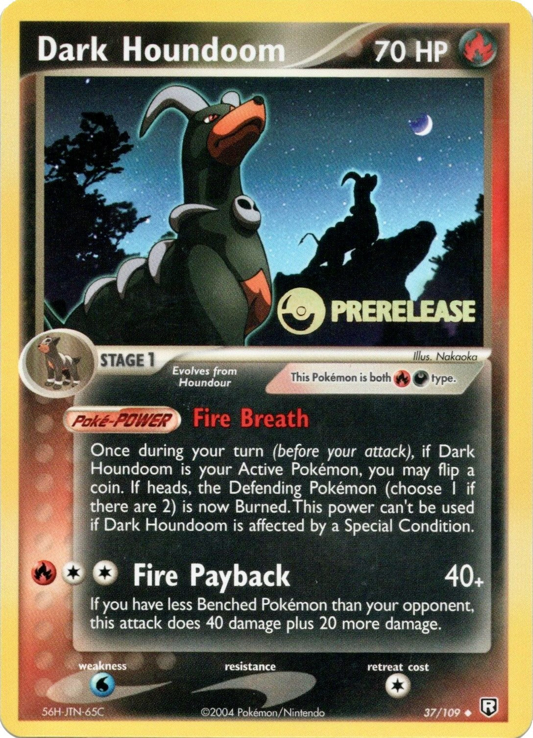 Dark Houndoom (37/109) (Prerelease Promo) [EX: Team Rocket Returns] | GnG Games