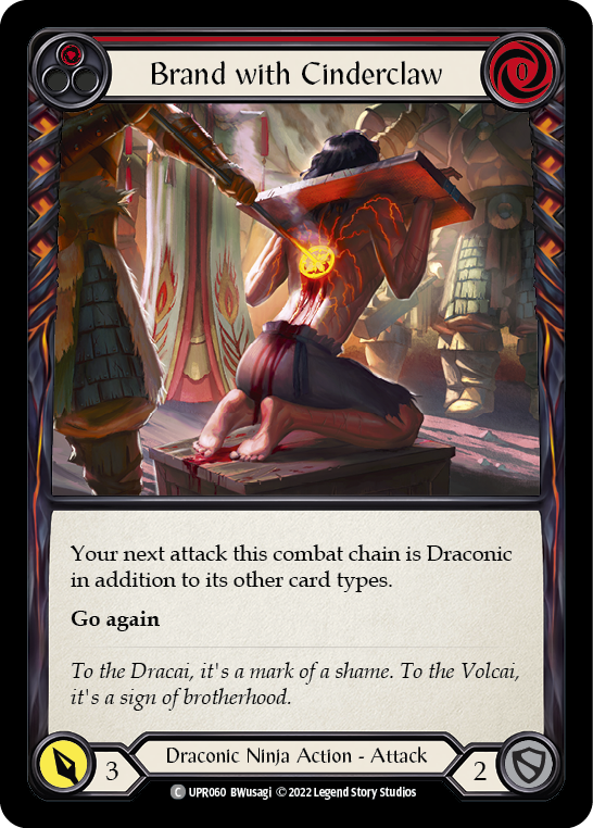 Brand with Cinderclaw (Red) [UPR060] (Uprising)  Rainbow Foil | GnG Games