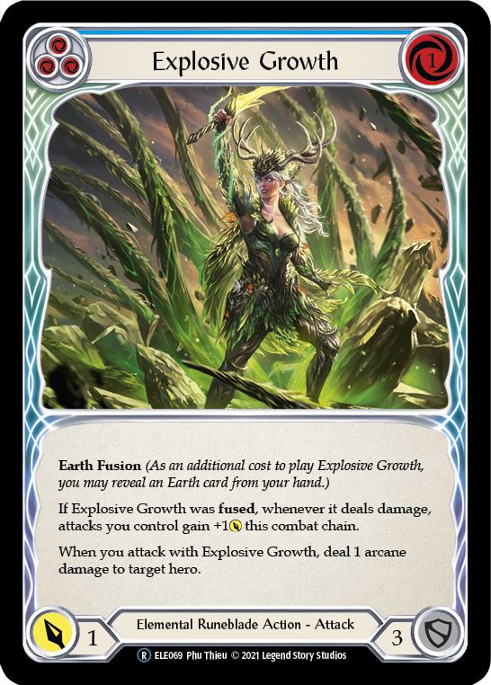 Explosive Growth (Blue) [U-ELE069] Unlimited Rainbow Foil | GnG Games