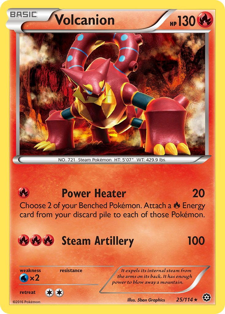 Volcanion (25/114) (Cracked Ice Holo) (Theme Deck Exclusive) [XY: Steam Siege] | GnG Games