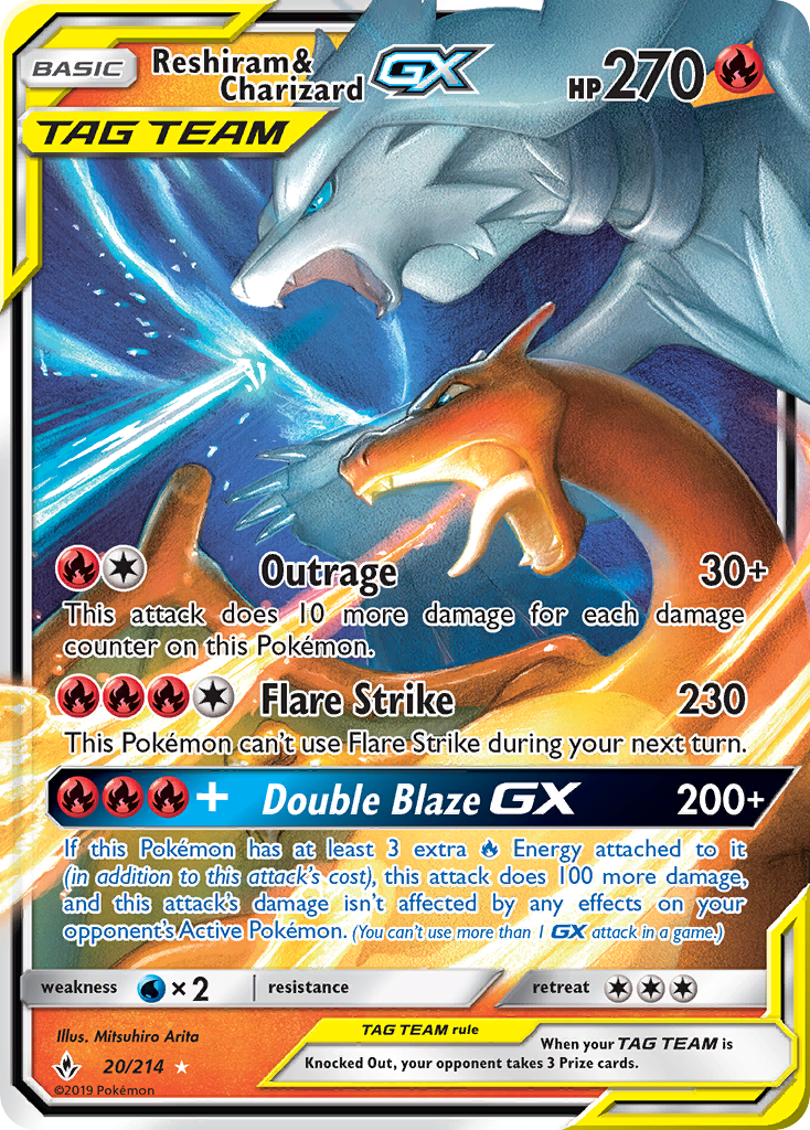 Reshiram & Charizard GX (20/214) [Sun & Moon: Unbroken Bonds] | GnG Games