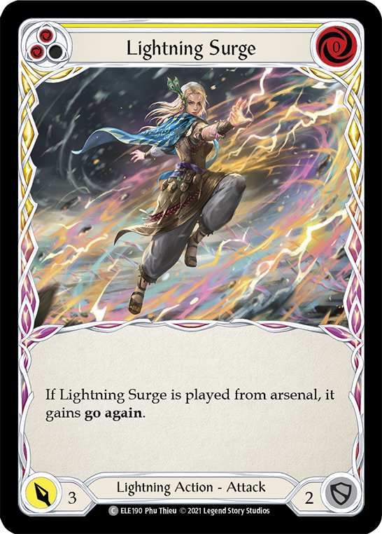 Lightning Surge (Yellow) [ELE190] (Tales of Aria)  1st Edition Rainbow Foil | GnG Games