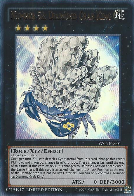 Number 52: Diamond Crab King [YZ06-EN001] Ultra Rare | GnG Games