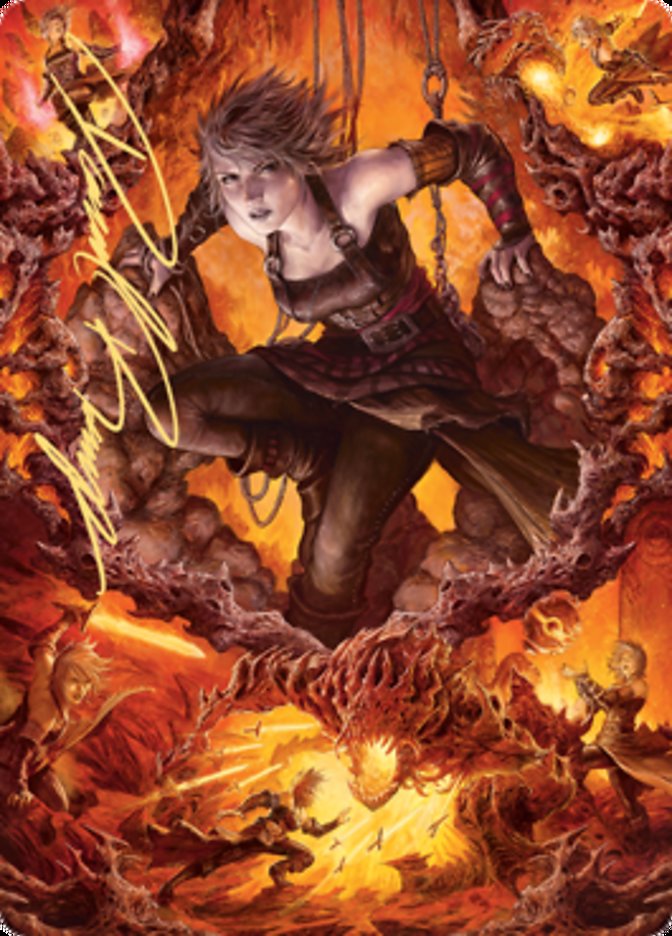 Nahiri, Heir of the Ancients 2 Art Card (Gold-Stamped Signature) [Zendikar Rising Art Series] | GnG Games