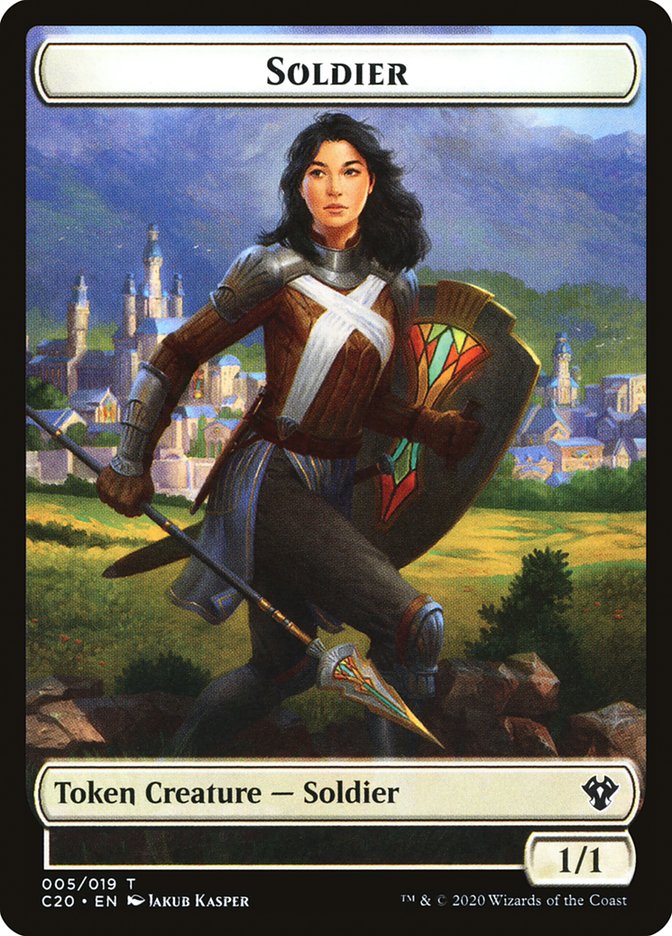 Human Soldier (005) // Drake Double-sided Token [Commander 2020 Tokens] | GnG Games