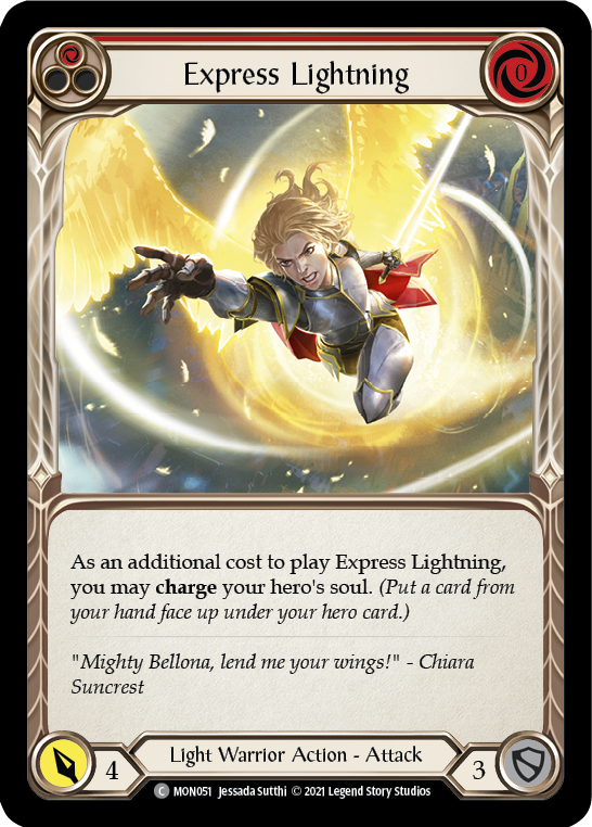 Express Lightning (Red) (Rainbow Foil) [MON051-RF] 1st Edition Rainbow Foil | GnG Games