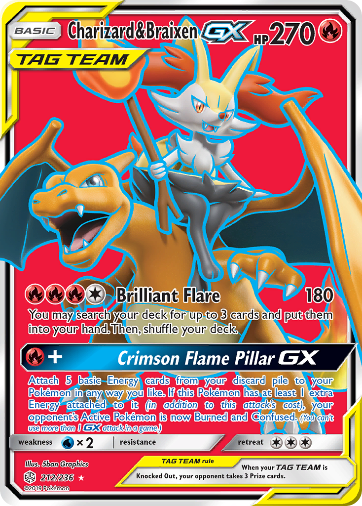 Charizard & Braixen GX (212/236) [Sun & Moon: Cosmic Eclipse] | GnG Games