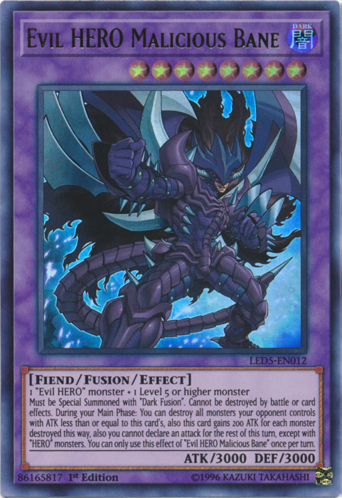 Evil HERO Malicious Bane [LED5-EN012] Ultra Rare | GnG Games