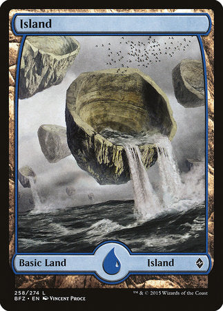 Island (258) - Full Art [Battle for Zendikar] | GnG Games