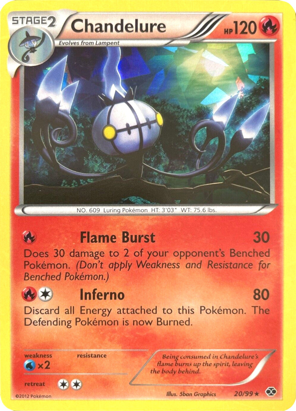 Chandelure (20/99) (Cracked Ice Holo) [Black & White: Next Destinies] | GnG Games