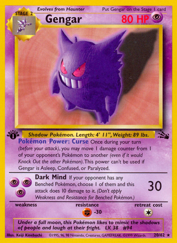 Gengar (20/62) [Fossil 1st Edition] | GnG Games