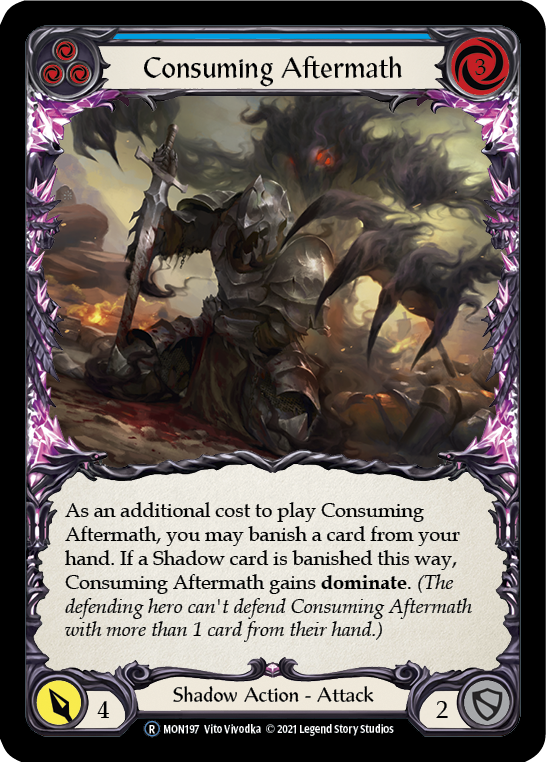 Consuming Aftermath (Blue) (Rainbow Foil) [U-MON197-RF] Unlimited Edition Rainbow Foil | GnG Games