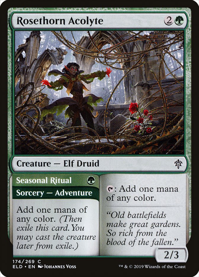 Rosethorn Acolyte // Seasonal Ritual [Throne of Eldraine] | GnG Games