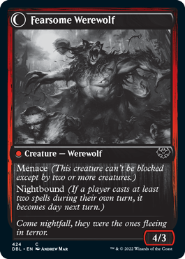 Fearful Villager // Fearsome Werewolf [Innistrad: Double Feature] | GnG Games