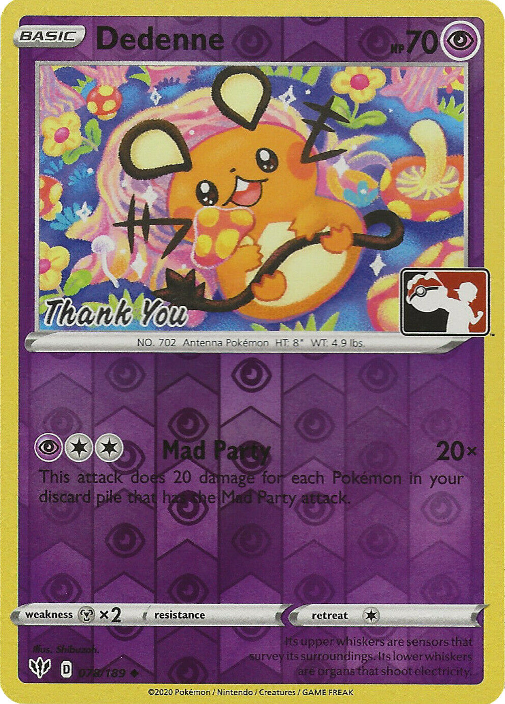 Dedenne (078/189) (Thank You Promo) [Sword & Shield: Darkness Ablaze] | GnG Games