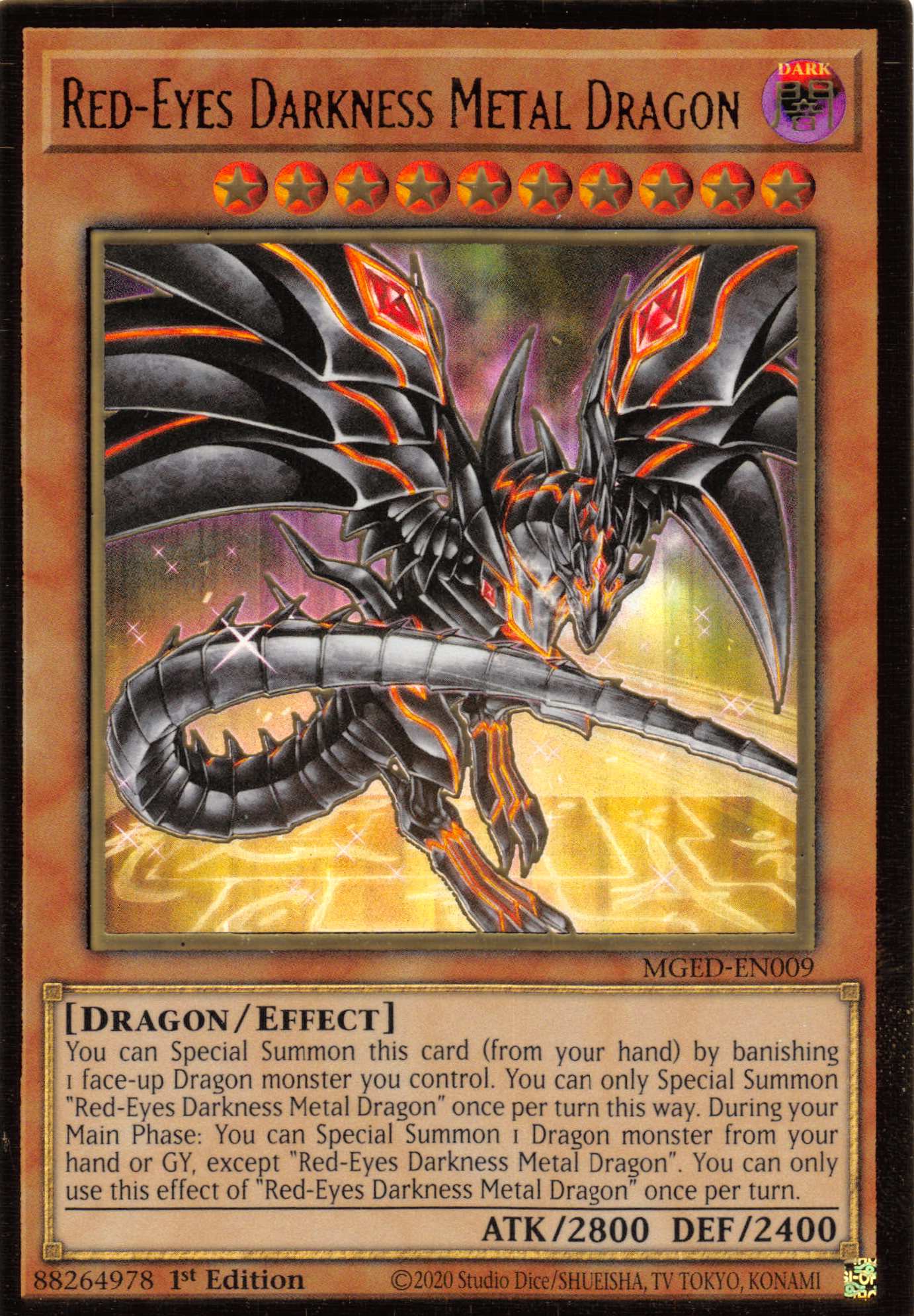 Red-Eyes Darkness Metal Dragon (Alternate Art) [MGED-EN009] Gold Rare | GnG Games