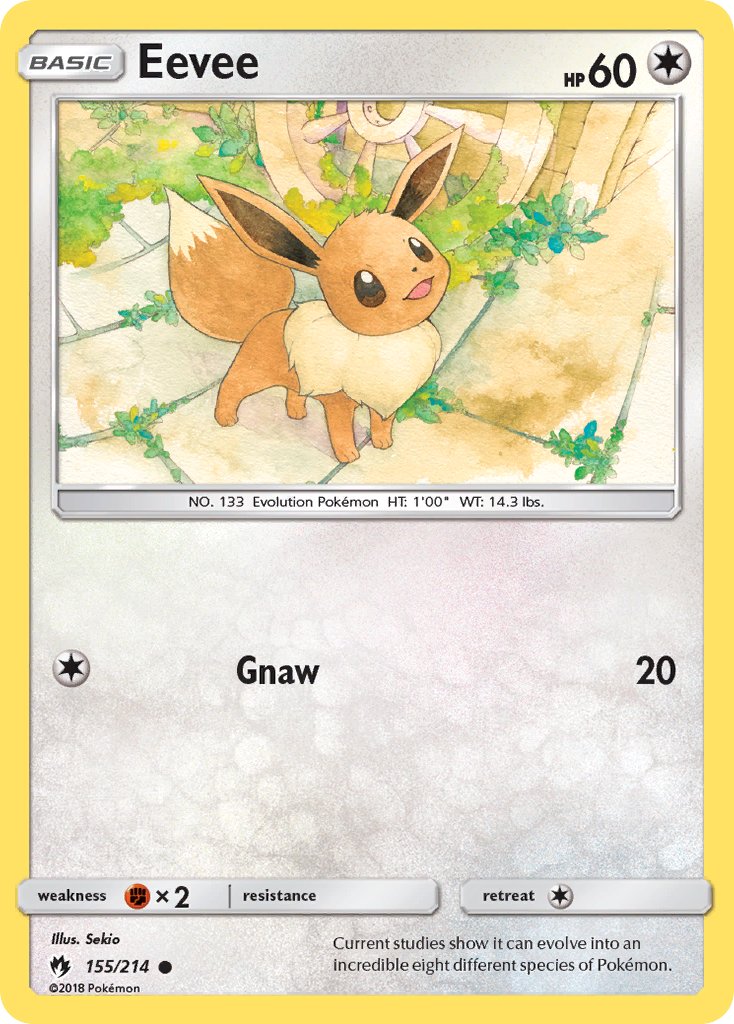 Eevee (155/214) (Let's Play, Eevee Cracked Ice Holo) (Theme Deck Exclusives) [Sun & Moon: Lost Thunder] | GnG Games