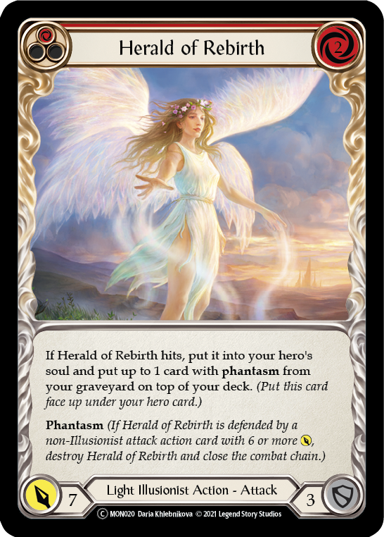 Herald of Rebirth (Red) (Rainbow Foil) [U-MON020-RF] Unlimited Edition Rainbow Foil | GnG Games