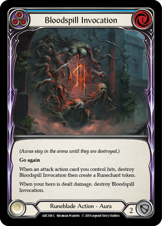 Bloodspill Invocation (Blue) [ARC108-C] 1st Edition Rainbow Foil | GnG Games