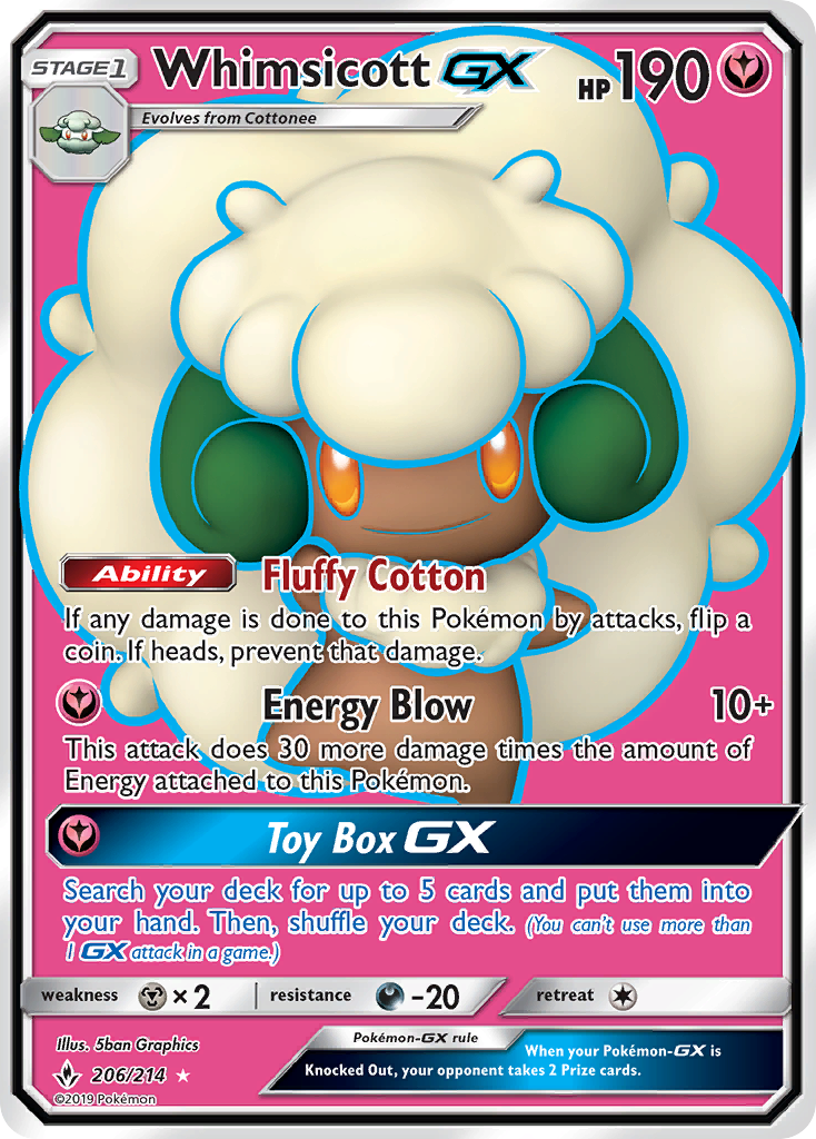 Whimsicott GX (206/214) [Sun & Moon: Unbroken Bonds] | GnG Games