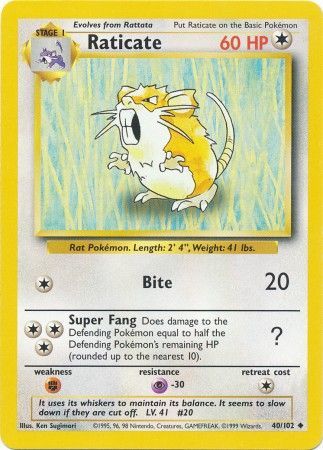 Raticate (40/102) [Base Set Unlimited] | GnG Games