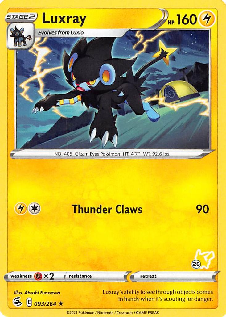 Luxray (093/264) (Pikachu Stamp #28) [Battle Academy 2022] | GnG Games