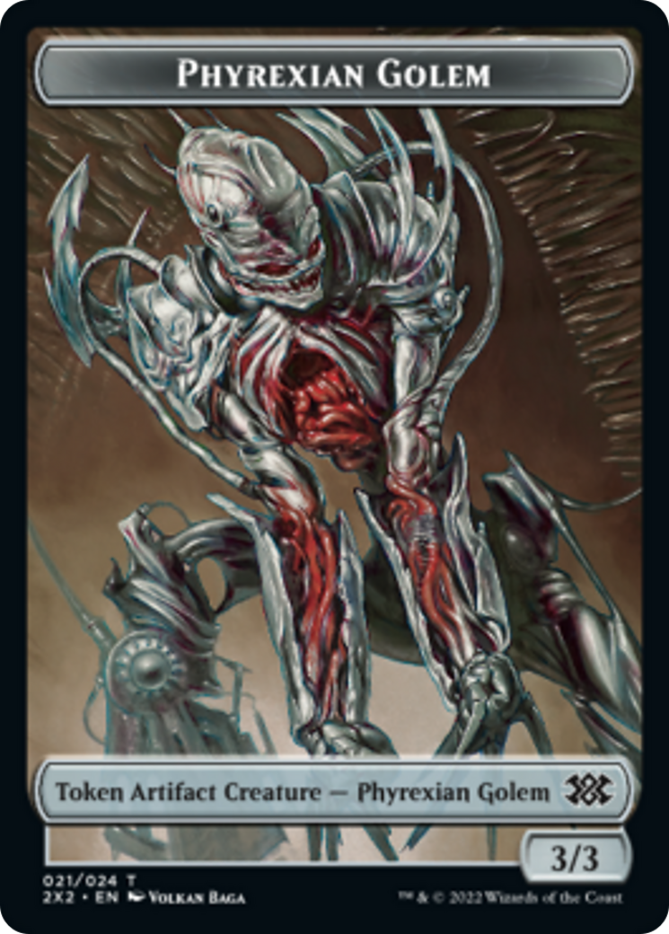 Drake // Phyrexian Golem Double-sided Token [Double Masters 2022 Tokens] | GnG Games