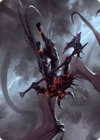 Burning-Rune Demon Art Card [Kaldheim: Art Series] | GnG Games