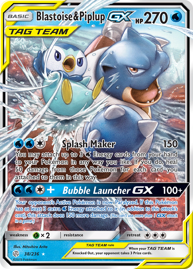 Blastoise & Piplup GX (38/236) [Sun & Moon: Cosmic Eclipse] | GnG Games