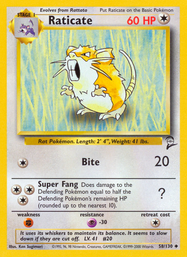 Raticate (58/130) [Base Set 2] | GnG Games