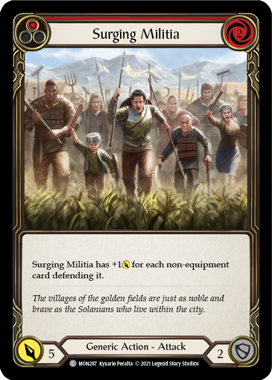 Surging Militia (Red) (Rainbow Foil) [MON287-RF] 1st Edition Rainbow Foil | GnG Games