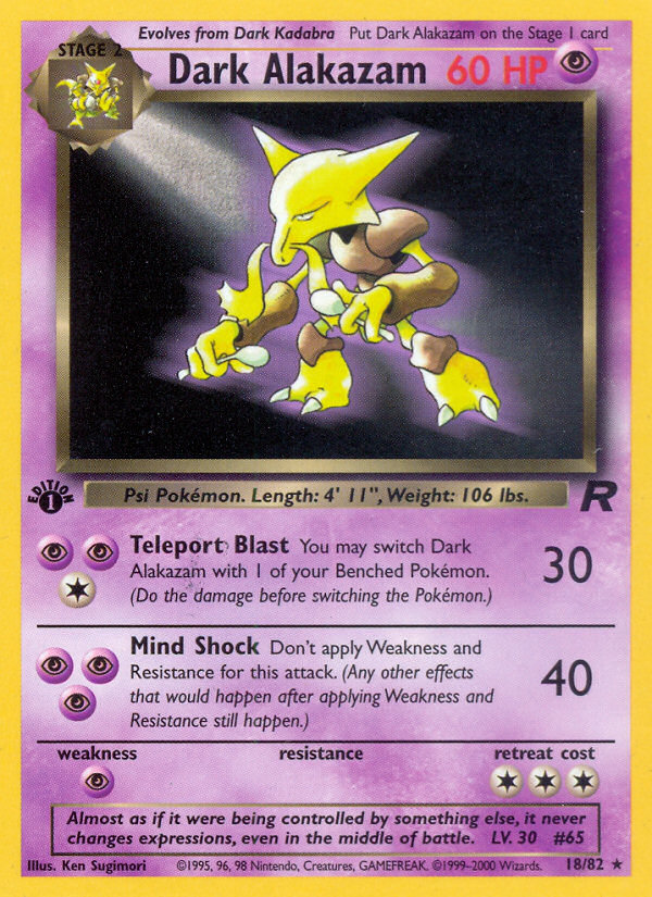 Dark Alakazam (18/82) [Team Rocket 1st Edition] | GnG Games