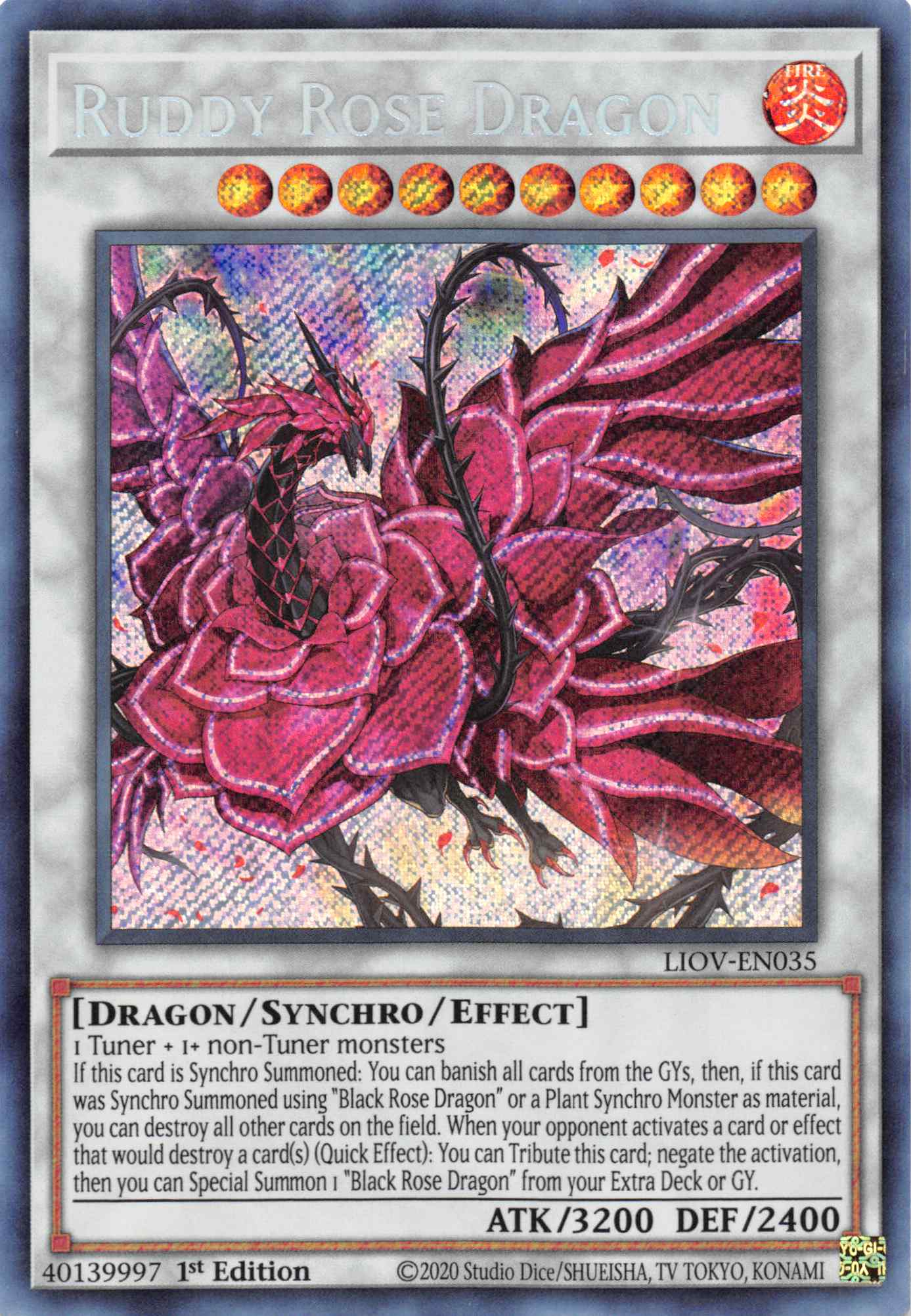 Ruddy Rose Dragon [LIOV-EN035] Secret Rare | GnG Games