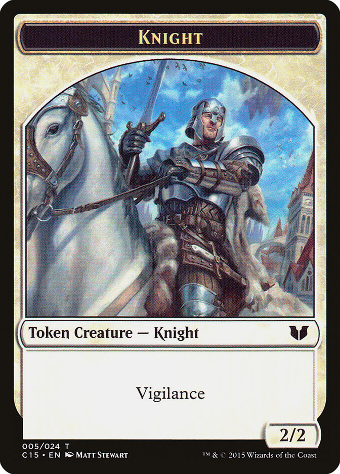 Gold // Knight (005) Double-Sided Token [Commander 2015 Tokens] | GnG Games