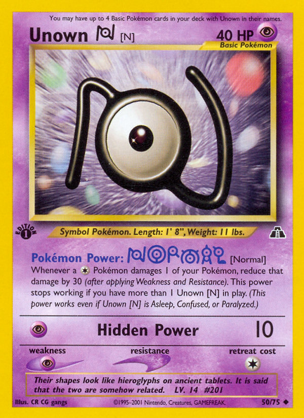 Unown [N] (50/75) [Neo Discovery 1st Edition] | GnG Games