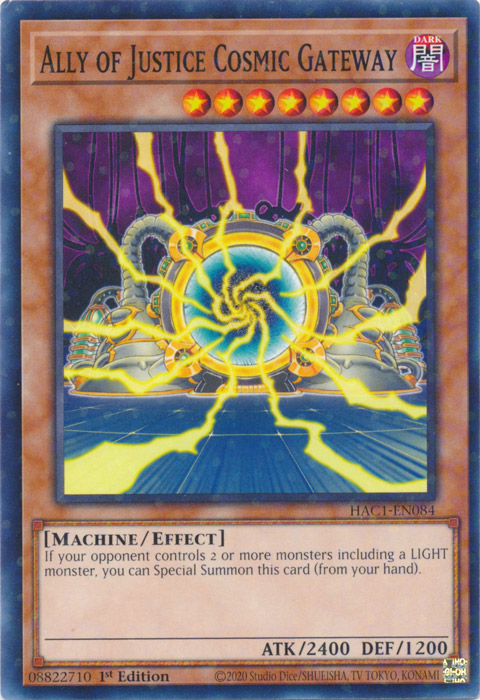 Ally of Justice Cosmic Gateway (Duel Terminal) [HAC1-EN084] Parallel Rare | GnG Games