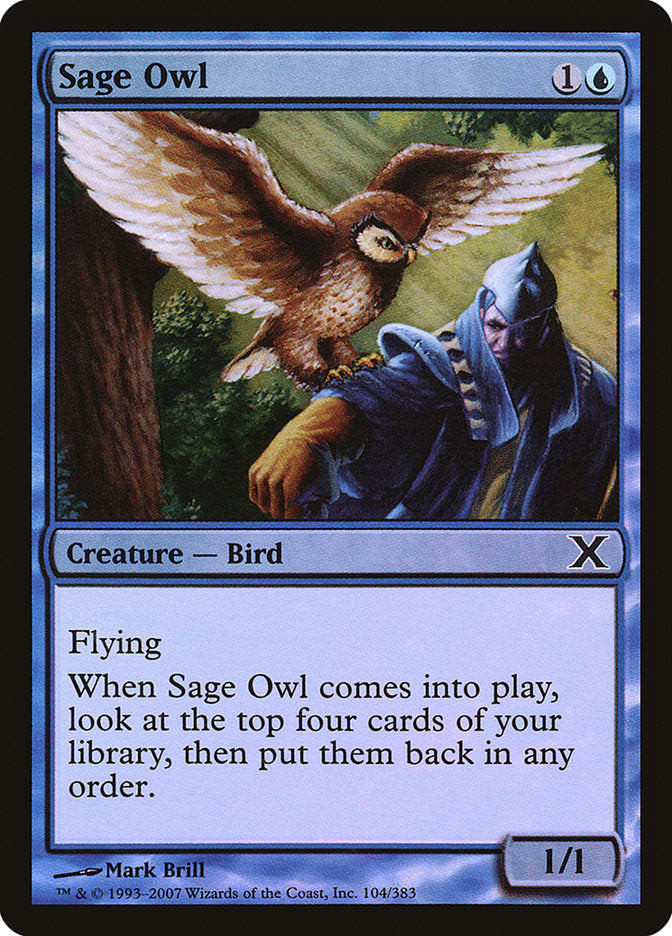 Sage Owl (Premium Foil) [Tenth Edition] | GnG Games