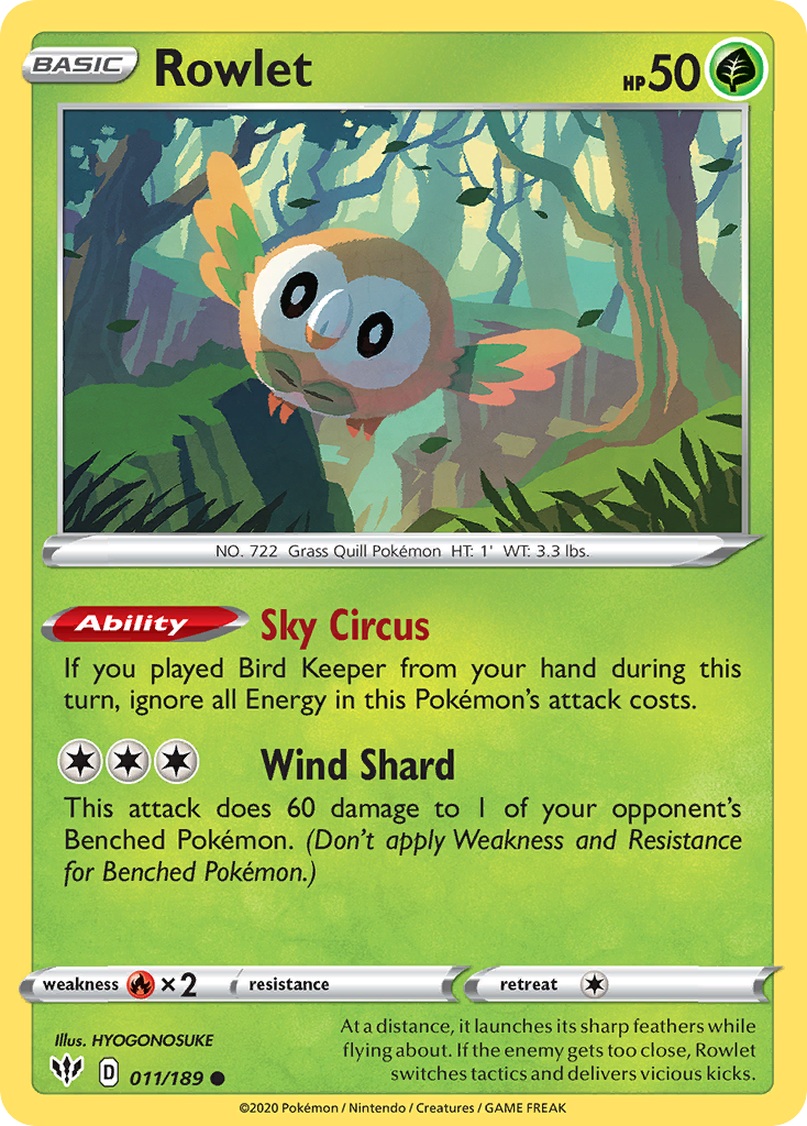 Rowlet (011/189) [Sword & Shield: Darkness Ablaze] | GnG Games